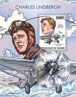 Guinea, Republic 2015 Charles Lindbergh, Mint NH, History - Transport - Explorers - Aircraft & Aviation - Explorers