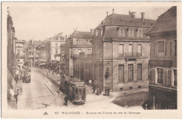 CPA DE MULHOUSE  (HAUT-RHIN)  BANQUE DE FRANCE ET RUE DU SAUVAGE - Mulhouse