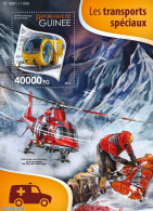 Guinea, Republic 2015 Special Transport , Mint NH, Sport - Transport - Mountains & Mountain Climbing - Helicopters - Arrampicata