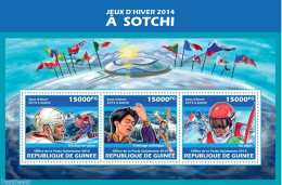 Guinea, Republic 2013 Sochi 2014, Mint NH, Sport - Ice Hockey - Olympic Winter Games - Skating - Skiing - Jockey (sobre Hielo)