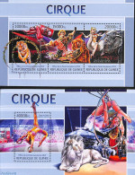 Guinea, Republic 2013 Circus 2 S/s, Mint NH, Nature - Performance Art - Elephants - Circus - Circo