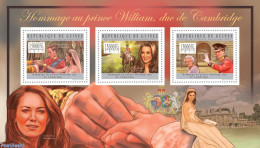 Guinea, Republic 2012 Tribute To Prince William, Mint NH, History - Nature - Kings & Queens (Royalty) - Horses - Familias Reales