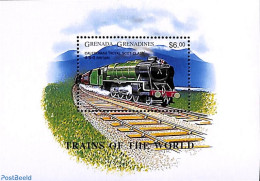 Grenada Grenadines 1996 Steam Locomotives, Caledonian Royal Scot Class S/s, Mint NH, Transport - Railways - Treinen