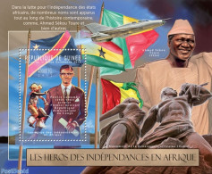 Guinea, Republic 2012 Heroes Of African Independences, Mint NH, History - Transport - Flags - Aircraft & Aviation - Flugzeuge