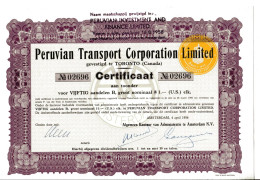 PERUVIAN TRANSPORT COMPANY Limited; Certificaat - Transport