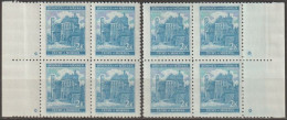 055/ Pof. 59, Green Blue; Border 4-blocks, Plate Mark * - Nuevos