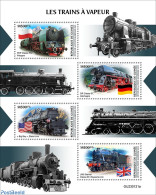 Guinea, Republic 2023 Steam Trains, Mint NH, History - Transport - Flags - Railways - Treinen