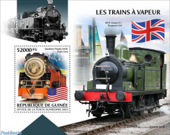Guinea, Republic 2023 Steam Trains, Mint NH, History - Transport - Flags - Railways - Treni