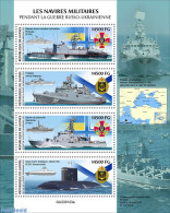 Guinea, Republic 2023 Military Ships, Mint NH, History - Transport - Various - Militarism - Ships And Boats - Maps - Militaria