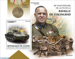 Guinea, Republic 2023 Battle Of Stalingrad, Mint NH, History - Transport - Various - Militarism - World War II - Maps - Militares