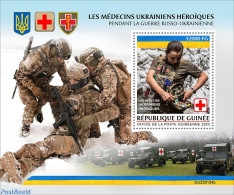 Guinea, Republic 2023 Heroic Ukrainian Doctors, Mint NH, Health - History - Transport - Red Cross - Militarism - Autom.. - Rotes Kreuz