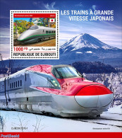 Djibouti 2023 Japanese High-speed Trains, Mint NH, Sport - Transport - Mountains & Mountain Climbing - Railways - Bergsteigen
