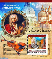 Djibouti 2023 Antonio Vivaldi, Mint NH, Performance Art - Music - Musical Instruments - Art - Composers - Música