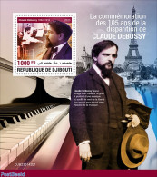 Djibouti 2023 Claude Debussy, Mint NH, Performance Art - Music - Musical Instruments - Art - Composers - Muziek