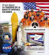 Djibouti 2023 Space Shuttle Columbia, Mint NH, Transport - Space Exploration - Gibuti (1977-...)