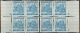 057/ Pof. 59, Light Blue; Border 4-blocks, Plate Mark ** - Ungebraucht