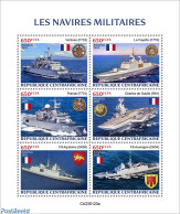 Central Africa 2023 Military Ships, Mint NH, History - Transport - Militarism - Ships And Boats - Militares