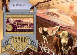 Guinea, Republic 2012 Trains Of The World - Germany, Mint NH, Nature - Transport - Cattle - Railways - Trenes