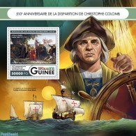 Guinea, Republic 2016 Christopher Columbus, Mint NH, History - Transport - Explorers - Ships And Boats - Explorers