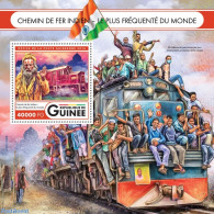 Guinea, Republic 2016 Indian Trains, Mint NH, History - Transport - Flags - Railways - Eisenbahnen