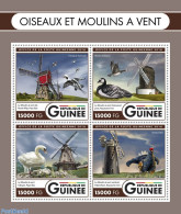 Guinea, Republic 2016 Birds And Mills, Mint NH, Nature - Various - Birds - Mills (Wind & Water) - Swans - Moulins