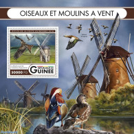 Guinea, Republic 2016 Birds And Mills, Mint NH, Nature - Various - Birds - Birds Of Prey - Mills (Wind & Water) - Mühlen