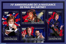 Central Africa 2017 Paul McCartney 4v M/s, Mint NH, Performance Art - Music - Popular Music - Musik