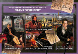 Central Africa 2017 Franz Schubert 4v M/s, Mint NH, Performance Art - Music - Art - Composers - Musik