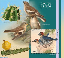 Liberia 2023 Cactus And Birds, Mint NH, Nature - Birds - Cacti - Cactusses