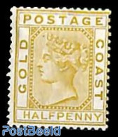 Gold Coast 1875 1/2d, WM Crown-CC, Stamp Out Of Set, Unused (hinged) - Other & Unclassified