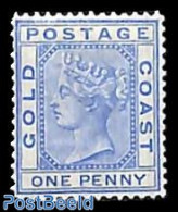 Gold Coast 1875 1p, Perf. 14, Stamp Out Of Set, Unused (hinged) - Other & Unclassified