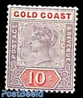 Gold Coast 1889 10s, Stamp Out Of Set, Unused (hinged) - Sonstige & Ohne Zuordnung
