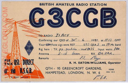 Ad9168 - GREAT BRITAIN - RADIO FREQUENCY CARD - England - London -  1949 - Radio