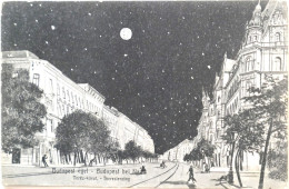 C. P. A. : Hongrie : BUDAPEST éjjel : Terez-körut,  Timbre En 1909 - Hungary