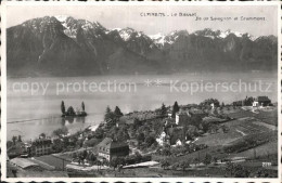 12586261 Clarens Montreux Panorama Lac Leman Ile Le Basset Alpes Genfersee Alpen - Altri & Non Classificati