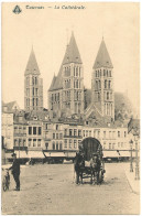 Tournai, La Grand Place, Imprimerie, Fourrures, A La Bourse, Coiffeur, La Cathédrale_Hainaut_CPA Vintage - Doornik