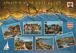 CPM - P - SOUVENIR DE LA COTE D'AZUR - CARTE - ST TROPEZ - CANNES - NICE - ANTIBES - JUAN - MENTON - Provence-Alpes-Côte D'Azur