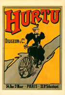 CPM- Affiche Publicité Cycles "HURTU" Art Nouveau Jeune Femme Belle Epoque*  TBE - Reclame