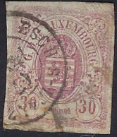 Luxembourg - Luxemburg - Timbres  - Armoiries  1859      30c.    °   Michel 9      VC. 280,- - 1859-1880 Coat Of Arms