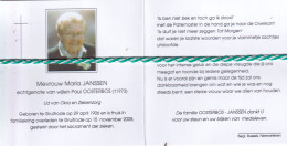 Maria Janssen-Oosterbos, Gruitrode 1906, 2008. Honderdjarige. Foto - Overlijden