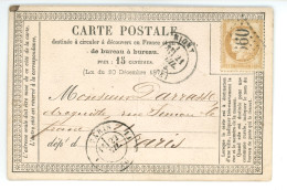 CARTE PRECURSEUR Commande Du Pharmacien LIMOUZAIN De NIORT 79 Au Droguiste Darrasse De PARIS  Année 1875 - 1849-1876: Classic Period