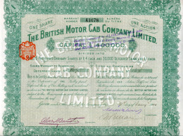 The BRITISH MOTOR CAB COMPANY Ltd.; One Share - Transportmiddelen