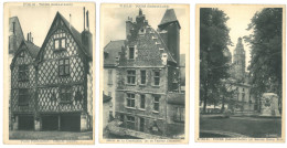 3 Cpa 37 Tours Place Foire Le Roi Vieilles Maisons, Le Square Emile Zola Et Hotel De La Cordelière Dit De Tristan L'Herm - Tours