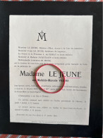 Madame Le Jeune Nee Vriens Mathilde Marcelle *1838+1904 Genval Chimay St Josse Ten Node Prince De Chimay Jacquelart - Todesanzeige