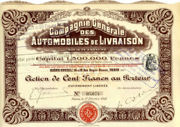 Compagnie Générale Des AUTOMOBILES De LIVRAISON (1912) - Transporte