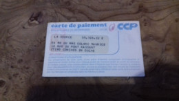 237/ CARTE DE PAIEMENT DES CHEQUES DEPANNAGE CCP - Mitgliedskarten