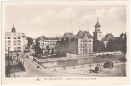 CPA DE MULHOUSE  (HAUT-RHIN)  ENTRÉE DE LA VILLE ET LA POSTE - Mulhouse