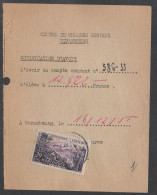 FRANCE - MARTINIQUE - STRASBOURG / 1955 # 1041 SEUL SUR NOTIFICATION A DATE PRECISE DES CCP / COTE 50.00 €  (ref 8312) - Cartas & Documentos
