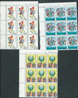 Italia 1978; Giornata Del Francobollo, Serie Completa. 3 Blocchi D' Angolo Per 9 Serie. - Blocks & Sheetlets