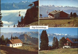 12578352 Rigi Scheidegg Berghotel Seilbahn Kirche Panorama  Rigi Scheidegg - Sonstige & Ohne Zuordnung